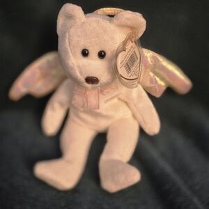 White Angel Bear Plush with Iridescent Wings